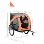 vidaXL Dog Bike Trailer Orange and Gray